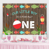 Holz Gegangen Angeln Foto-Shooting Hintergrund für 1 Geburtstag